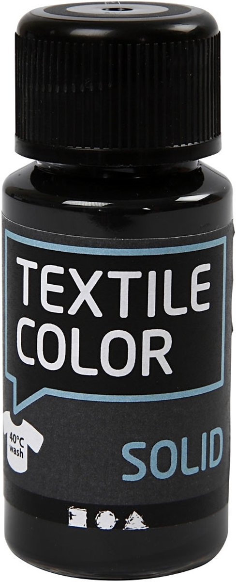 Textile Color Solid, zwart, dekkend, 50ml [HOB-34215]